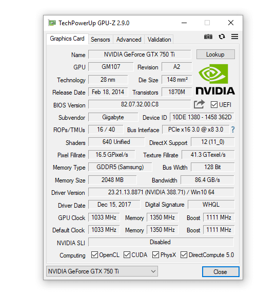 Скриншот программы GPU-Z
