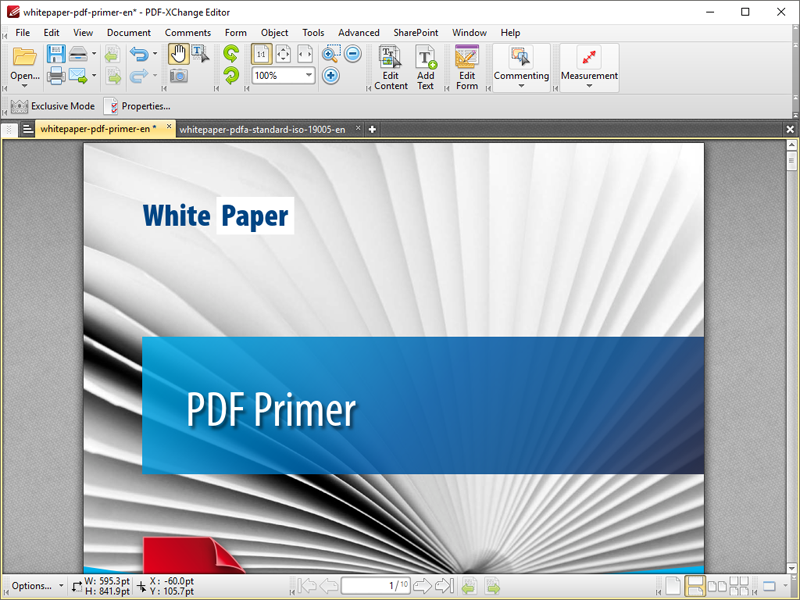 Скриншот программы PDF-XChange Editor